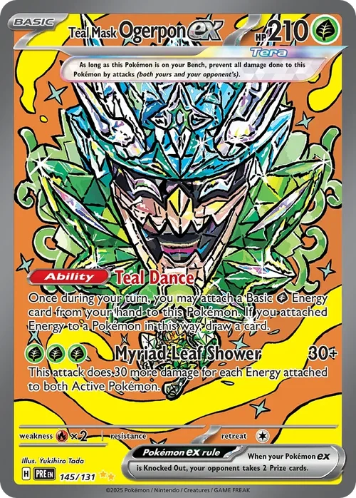 Teal Mask Ogerpon ex 145 Pokemon card from Prismatic Evolutions set