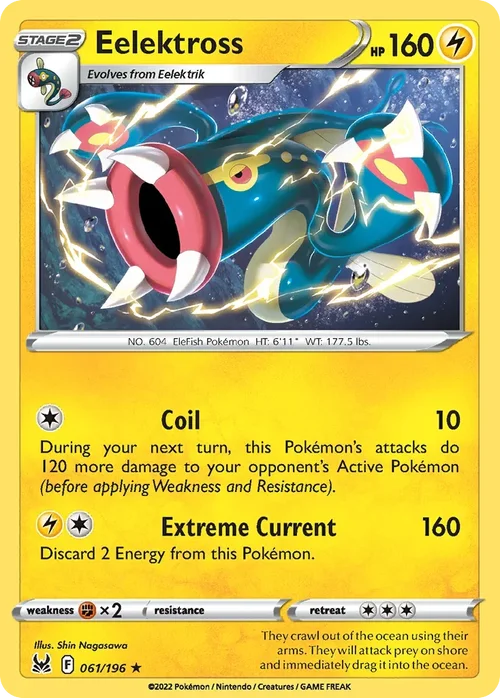 Eelektross 61 Pokemon card from Lost Origin set