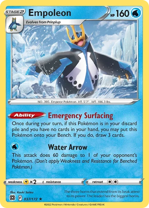 Empoleon 037 Pokemon card from Brilliant Stars set