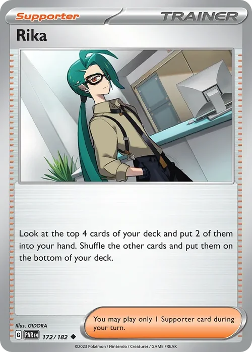 Rika 172 Pokemon card from Paradox Rift set