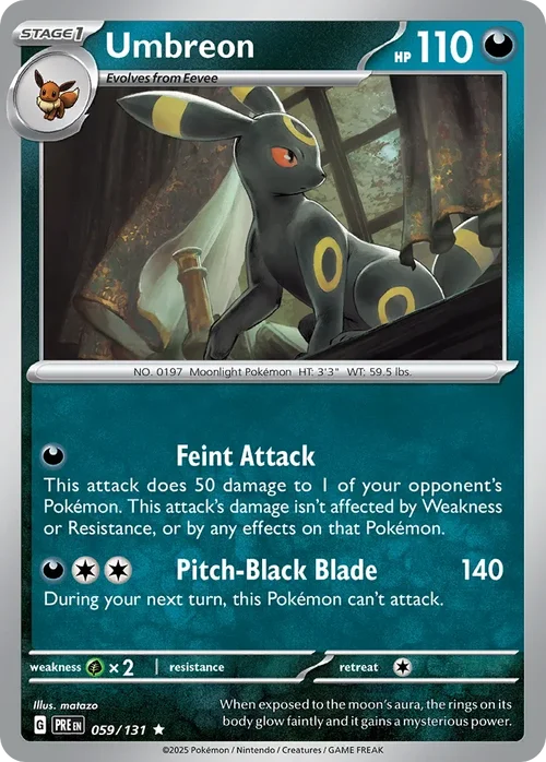 Umbreon 59 Pokemon card from Prismatic Evolutions set