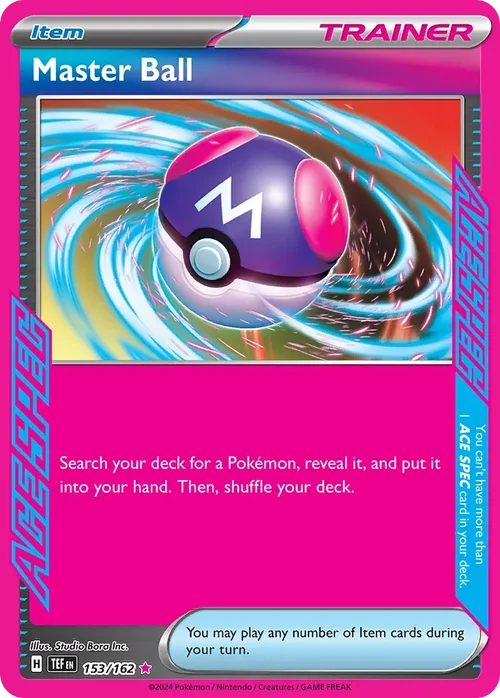 Master Ball 153 Pokemon card from Temporal Forces set