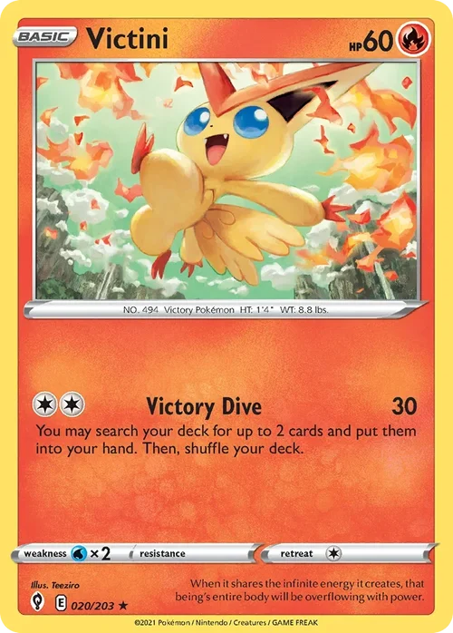 020/203 from Evolving Skies Holo Rare Pokemon Card