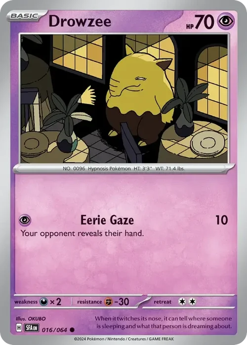 Drowzee 16 Pokemon card from Shrouded Fable set