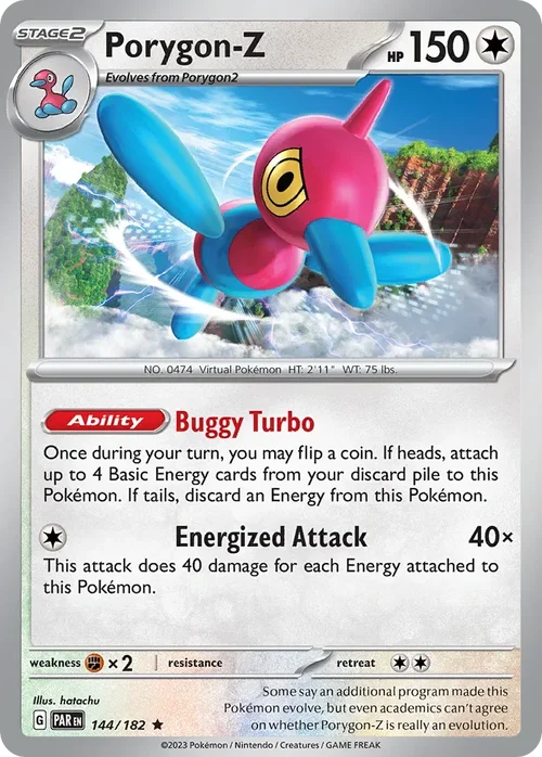 Porygon 144 Pokemon card from Paradox Rift set