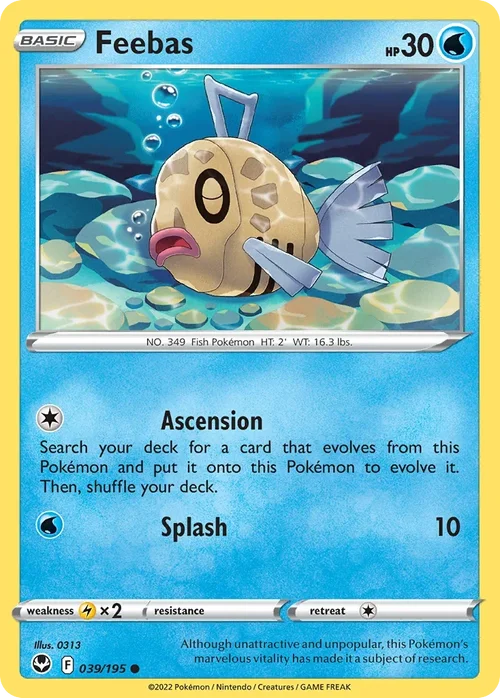 Feebas 39 Pokemon card from Silver Tempest set