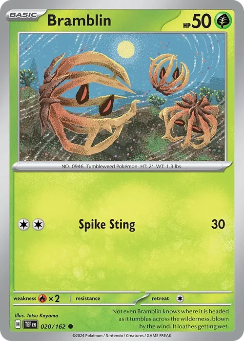 Bramblin 20 Pokemon card from Temporal Forces set