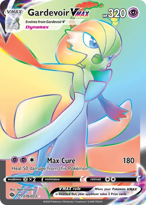 Gardevoir VMAX 76 Pokemon card from Champion's Path set