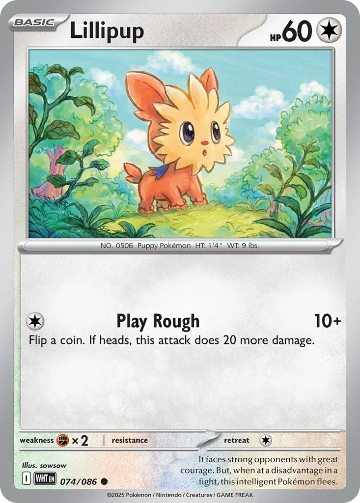 Lillipup 74 Pokemon card from White Flare set