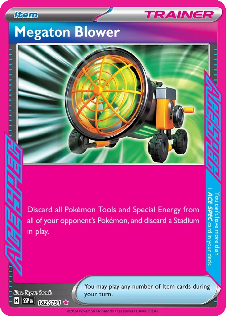 Megaton Blower 182/167 Pokemon card from Surging Sparks set