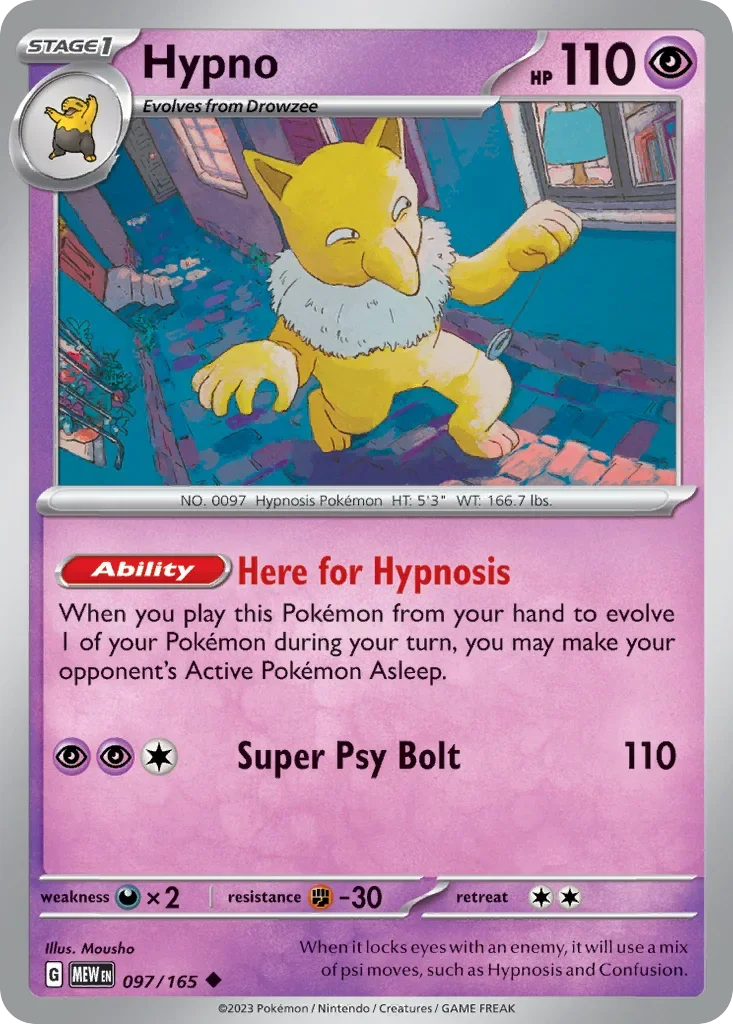 Hypno 097 Pokémon card