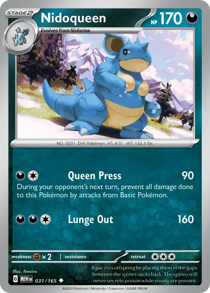 Nidoqueen 031 Pokémon card