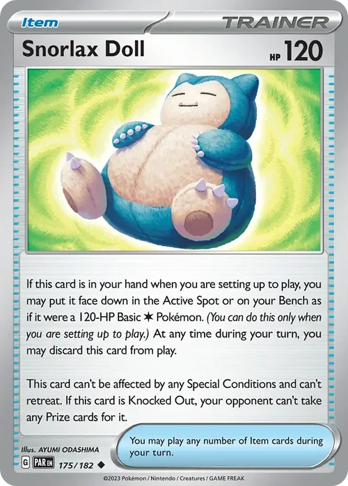 Snorlax Doll 175 Pokemon card from Paradox Rift set