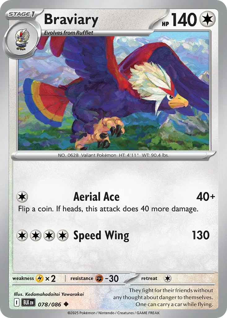 Braviary 78 Pokémon card - Uncommon