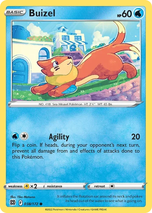 Buizel 038 Pokemon card from Brilliant Stars set