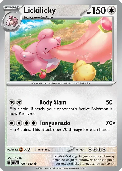 Lickilicky 125 Pokemon card from Temporal Forces set