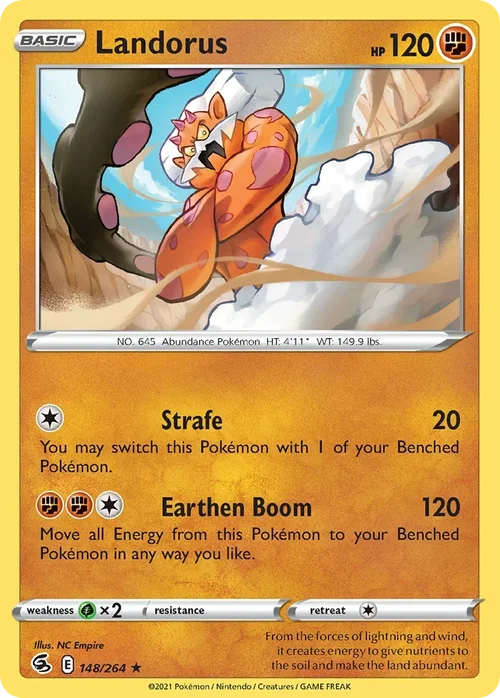 Landorus 148 Pokemon card from Fusion Strike set