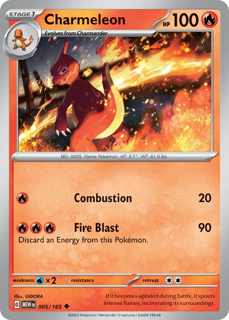 Charmeleon 005 Pokémon card