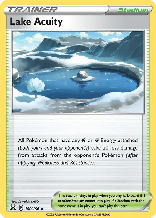 Lake Acuity 160 Pokemon card from Lost Origin set