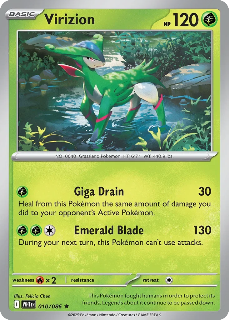 Virizion 10 Pokemon card from White Flare set