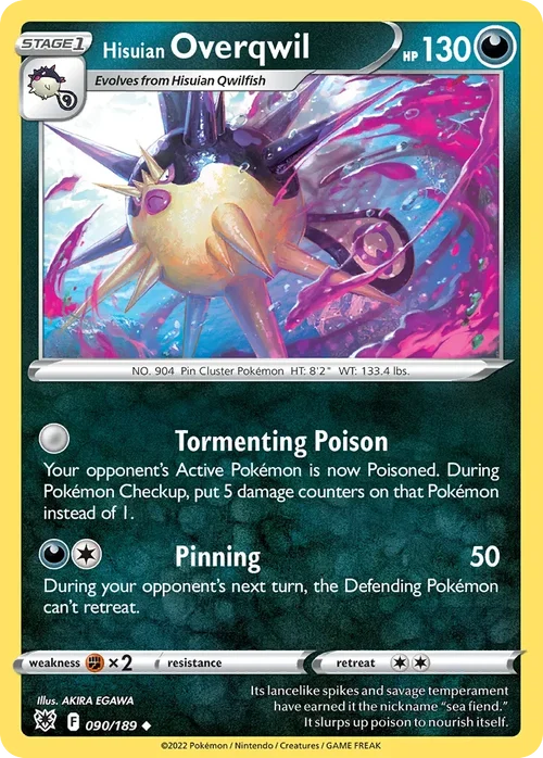 Hisuian Overqwil 090 Pokémon card from Astral Radiance set