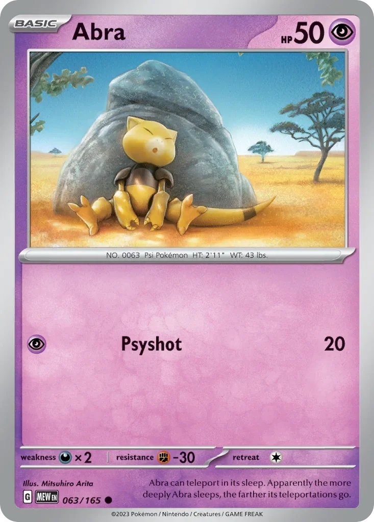 Abra 063 Pokémon card