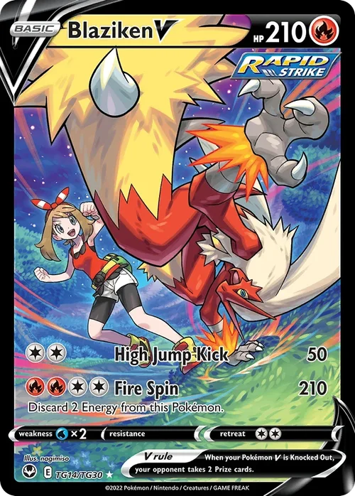 Blaziken V TG14 Pokemon card from Silver Tempest set