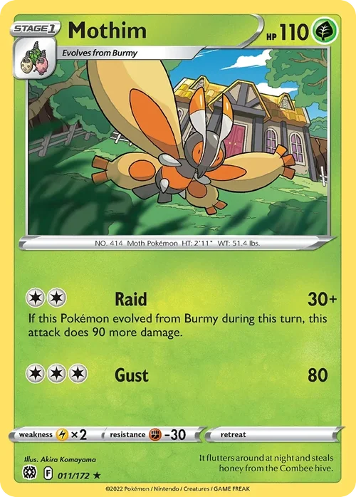 Mothim 011 Pokemon card from Brilliant Stars set