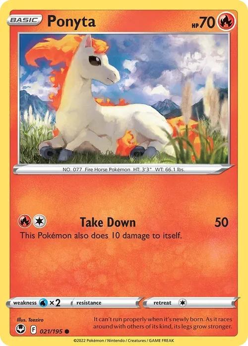 Ponyta 21 Pokemon card from Silver Tempest set