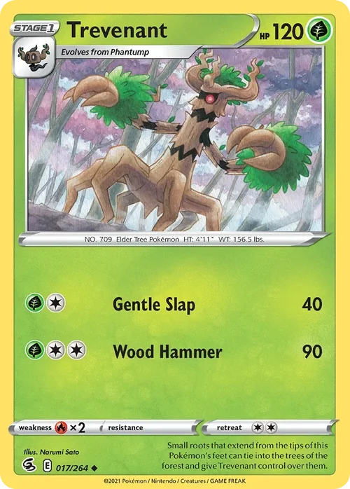 Trevenant 17 Pokemon card from Fusion Strike set