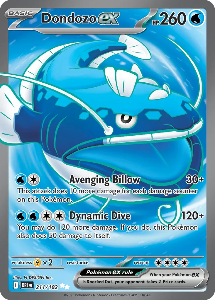 Dondozo ex 211 Pokemon card from Destined Rivals set