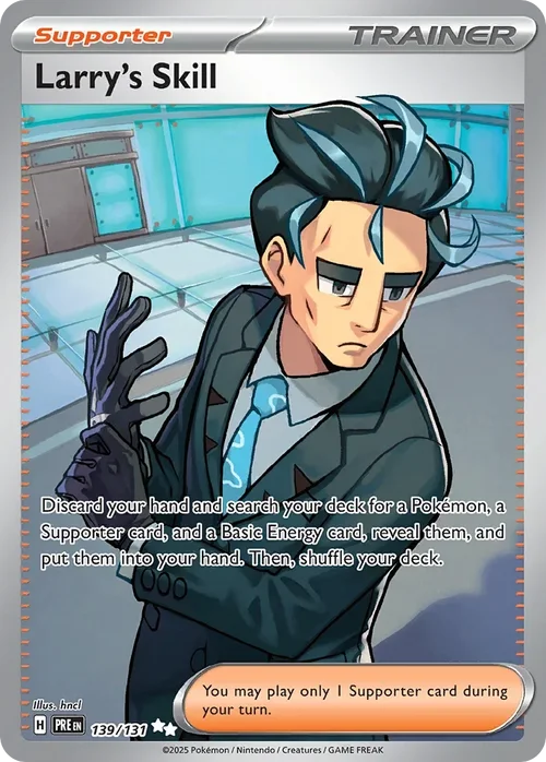 Larry's Skill 139 Pokemon card from Prismatic Evolutions set