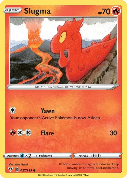 Slugma 27 Pokemon card from Vivid Voltage set