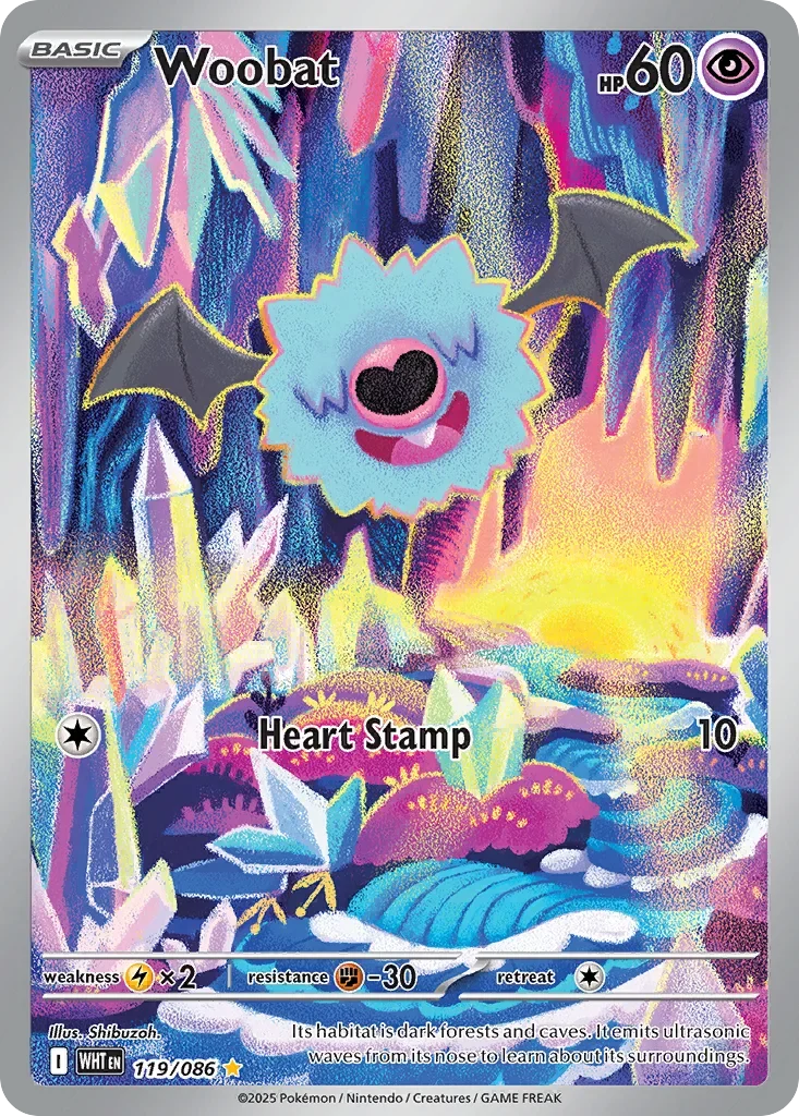 Woobat 119 Pokemon card from White Flare set
