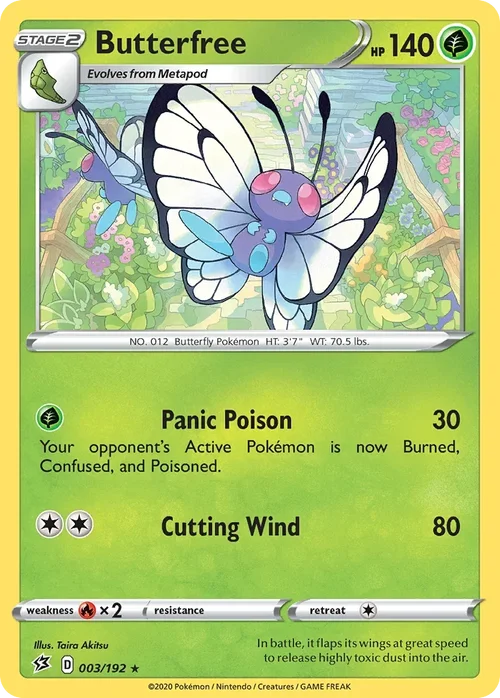 Butterfree 3 Pokemon card from Rebel Clash set