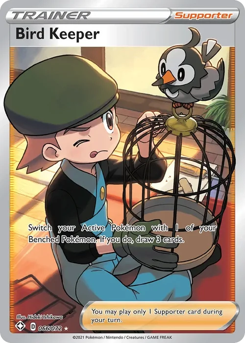 Bird Keeper 66 Pokemon card from Shining Fates set