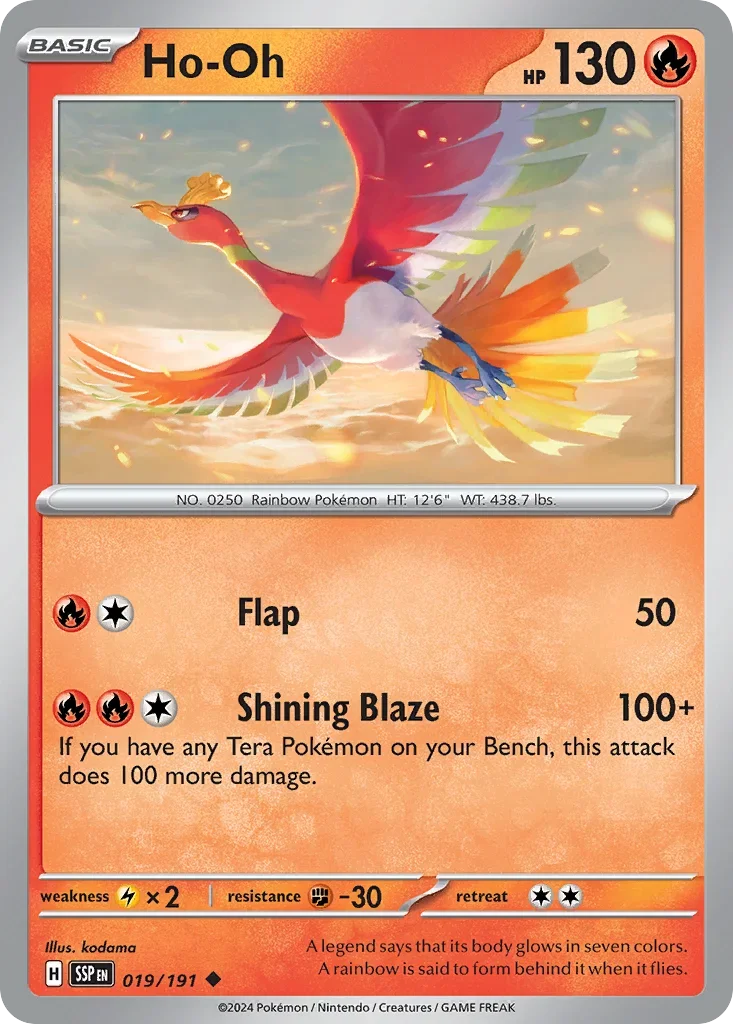 Ho-Oh 019/167 Pokemon card from Surging Sparks set
