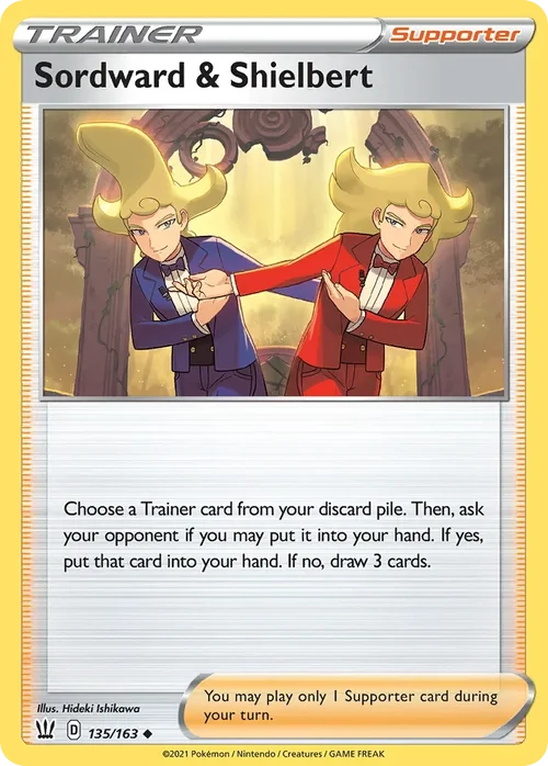 Sordward & Shielbert 135 Pokemon card from Battle Styles set