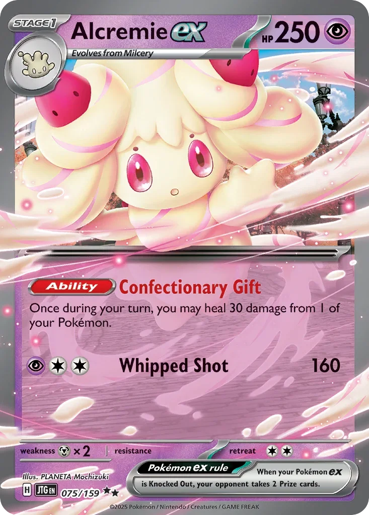 Alcremie ex 75 Pokémon card from JTG set