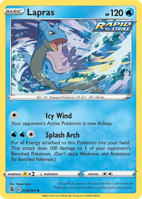 Lapras 54 Pokemon card from Fusion Strike set