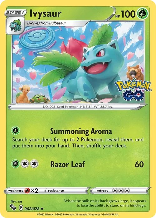 Ivysaur 2 Pokemon card from Pokemon GO set