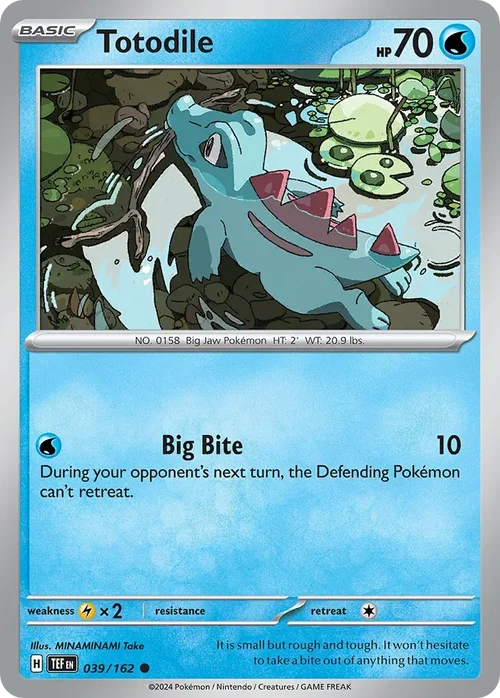 Totodile 39 Pokemon card from Temporal Forces set