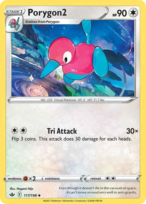 Porygon2 117 Pokemon card from Chilling Reign set
