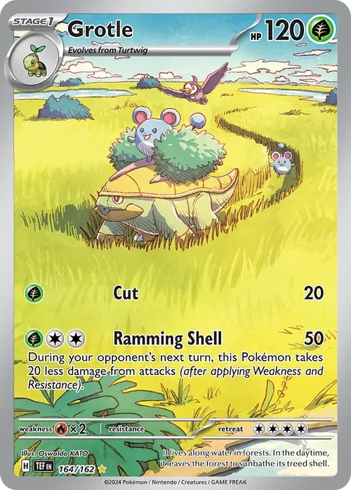 Grotle 164 Pokemon card from Temporal Forces set