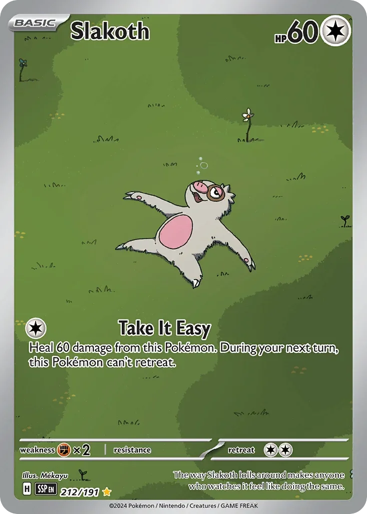 Slakoth 212/167 Pokemon card from Surging Sparks set