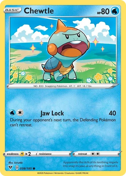 Chewtle 38 Pokemon card from Vivid Voltage set
