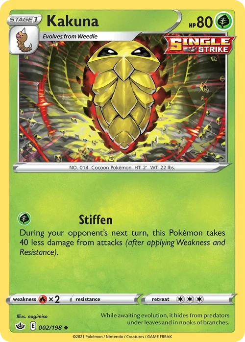 Kakuna 2 Pokemon card from Chilling Reign set