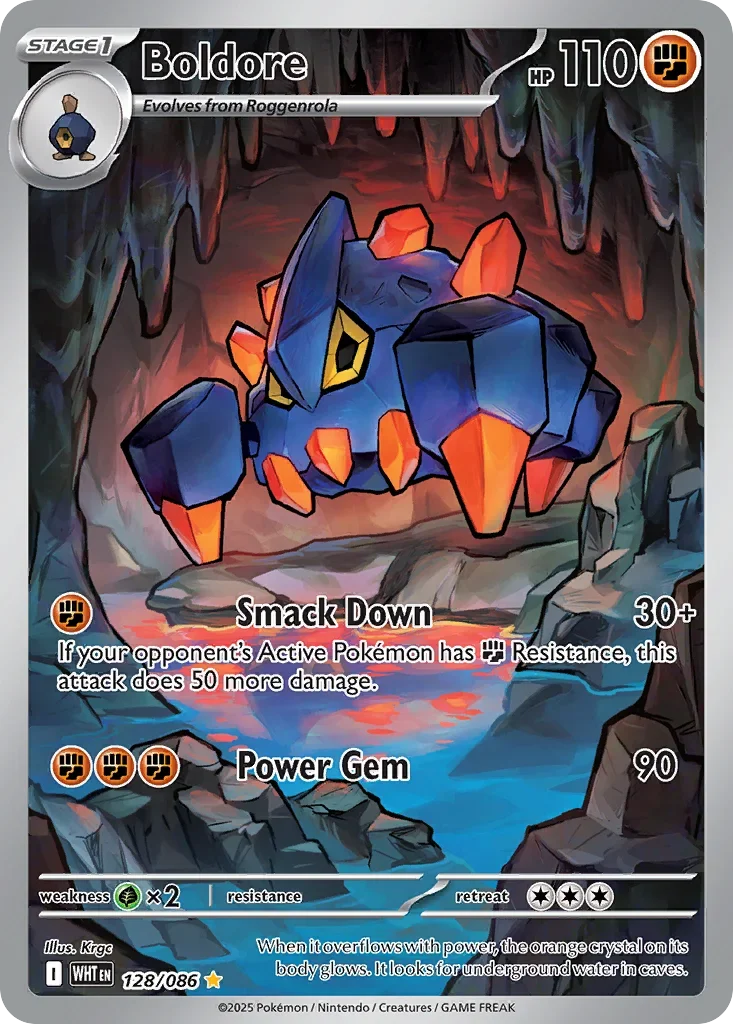 Boldore 128 Pokemon card from White Flare set