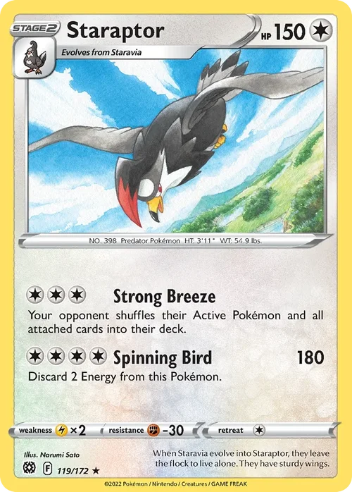 Staraptor 119 Pokemon card from Brilliant Stars set
