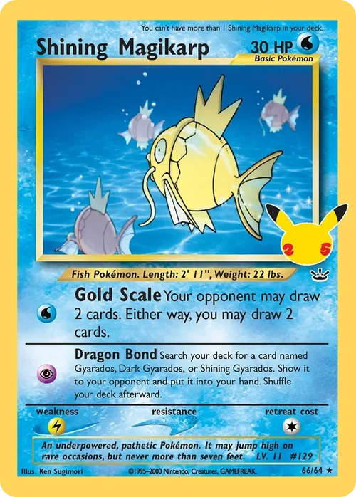 Shining Magikarp 66 Pokemon card from Celebrations set